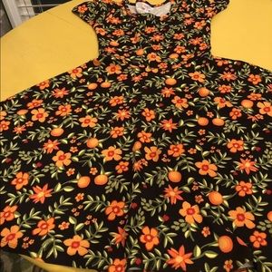 LuLaroe black and Orange dress large